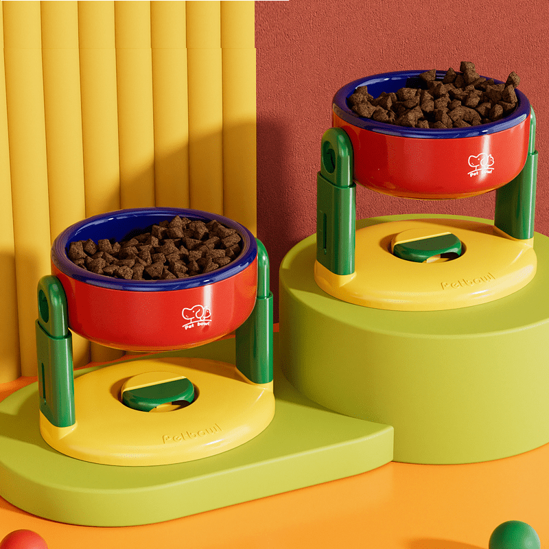 Liftable Pet Bowl Suction Cup Food Water Bowl Adjustable Height -
