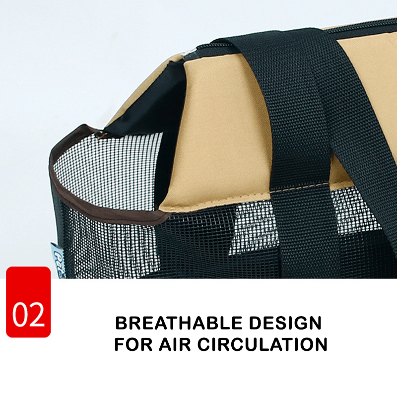 Foldable Breathable Mesh Shoulder Travel Bag Portable Pet Carrier -