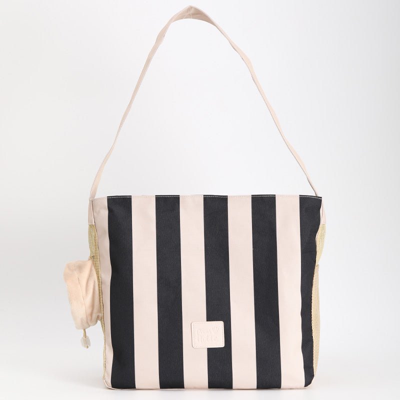 Pet Carrier Breathable Cat Dog Stripes Handbag With Small Opening -