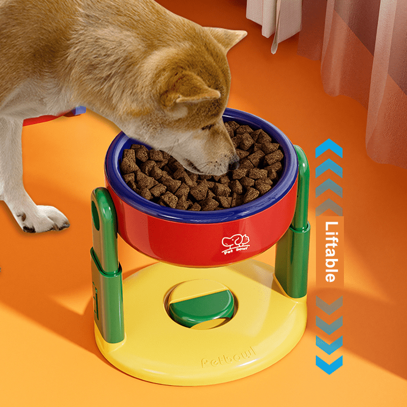Liftable Pet Bowl Suction Cup Food Water Bowl Adjustable Height -
