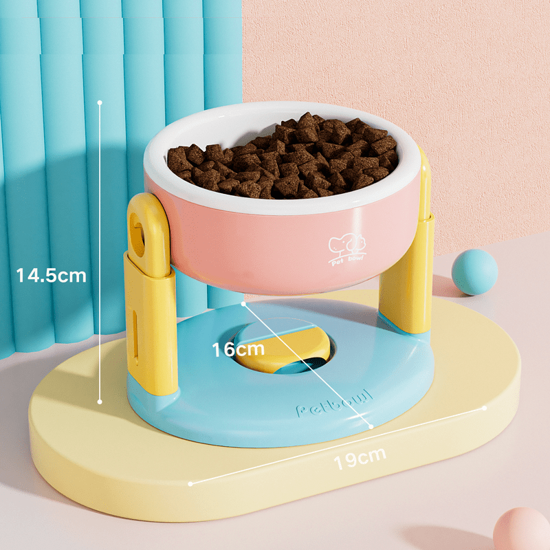 Liftable Pet Bowl Suction Cup Food Water Bowl Adjustable Height -