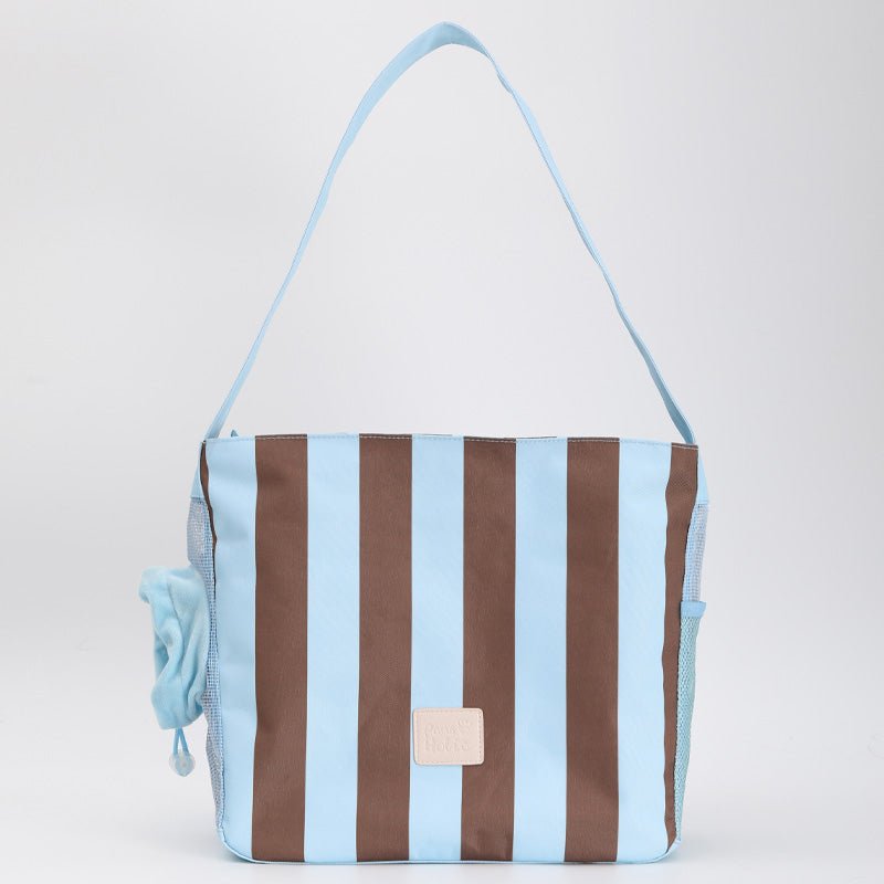 Pet Carrier Breathable Cat Dog Stripes Handbag With Small Opening -