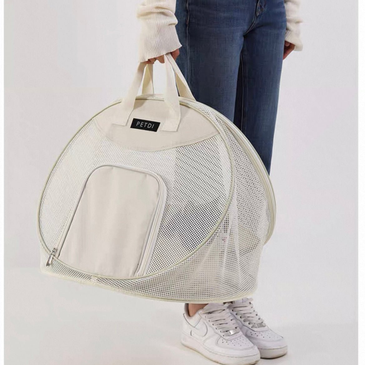 Foldable Breathable Travel Bag Large Capacity Portable Pet Carrier Tote -