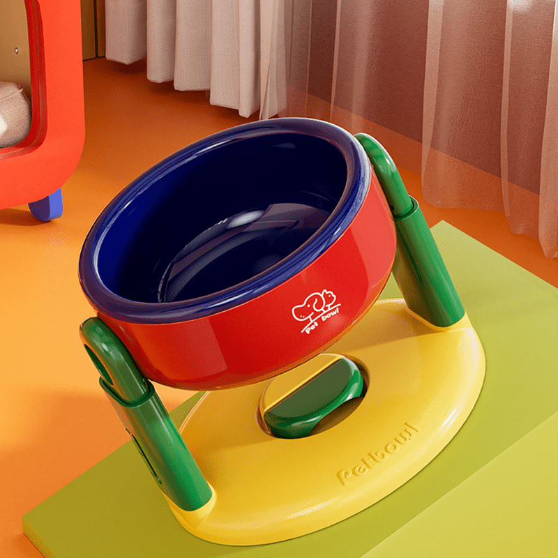 Liftable Pet Bowl Suction Cup Food Water Bowl Adjustable Height -