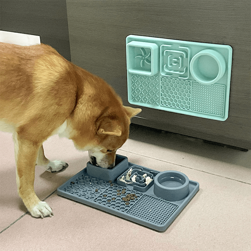 Slow Feeder Bowl, Silicone Lick Mat with Suction Cups for Dog Cat -